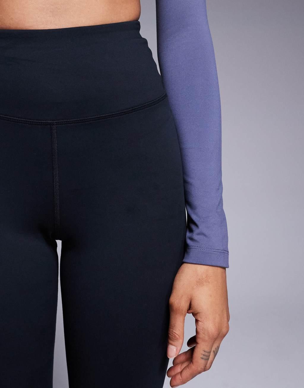 4505 Tall soft touch slim kick legging with wrap waist in black  Product Image