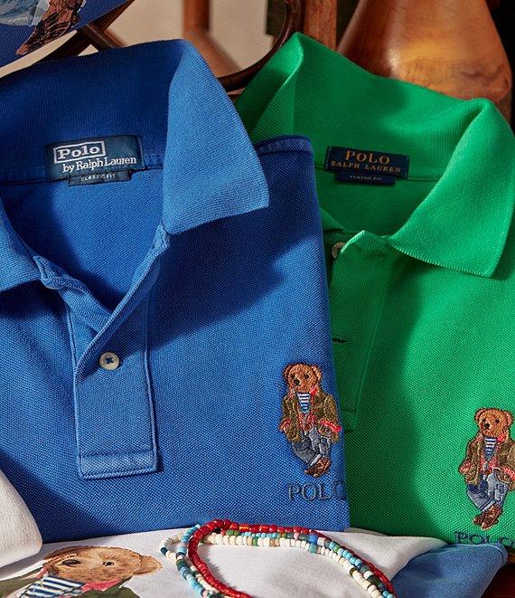 Polo Ralph Lauren Classic Fit Explorer Bear Mesh Short Sleeve Polo Shirt Product Image