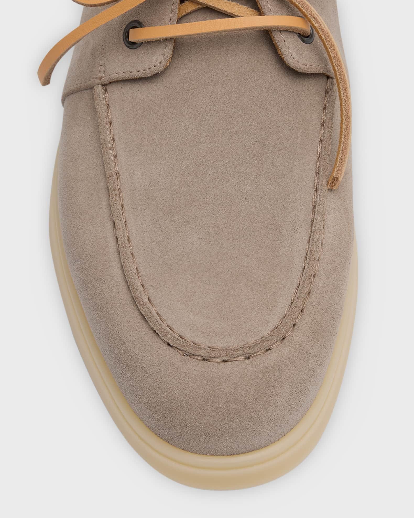 Men's Suede Metal Logo Boat Shoes Product Image