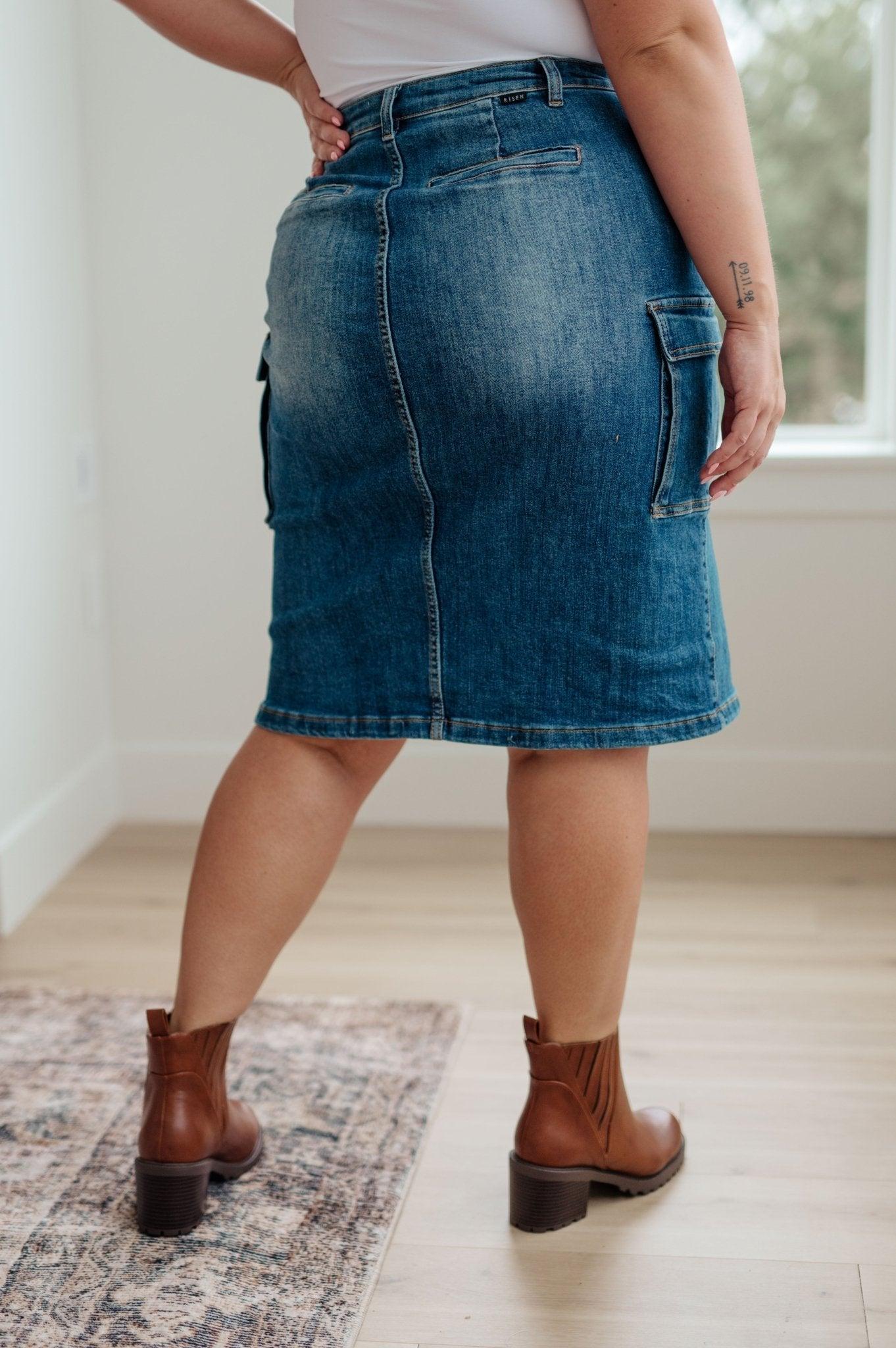 Always Be There Cargo Denim Skirt (Online Exclusive) Product Image