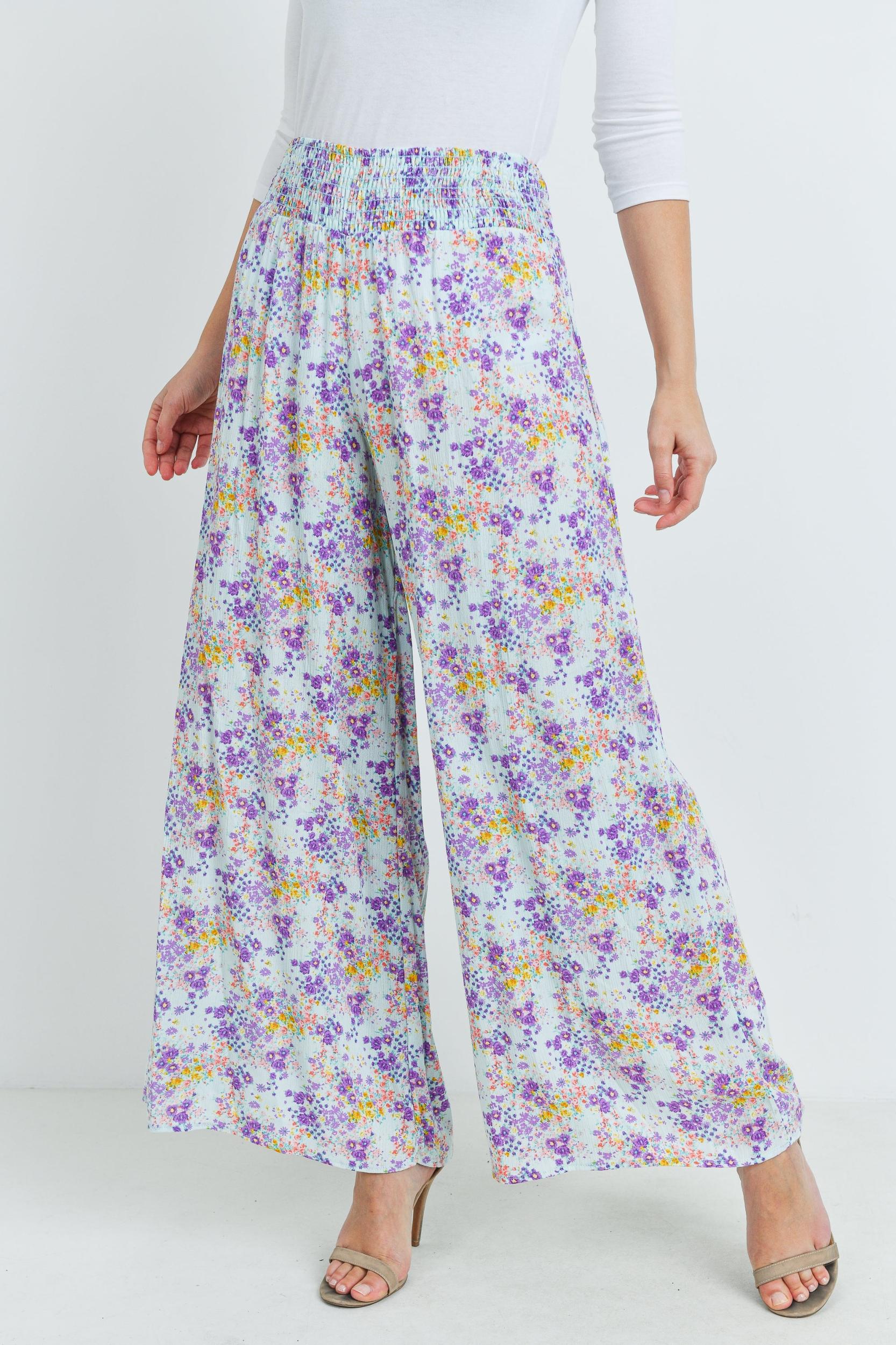Floral Wide Leg Pants Product Image
