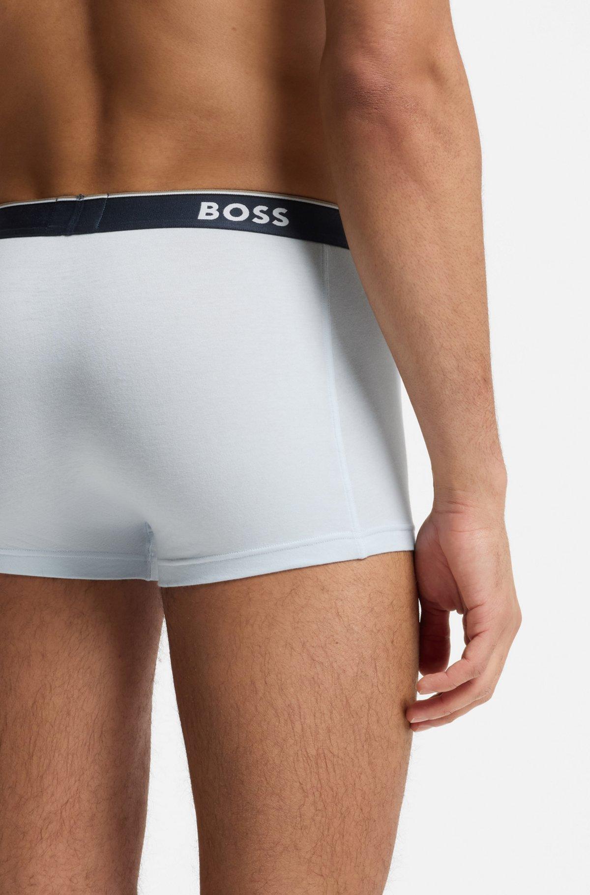 Three-pack of stretch-cotton trunks with logo waistbands Product Image