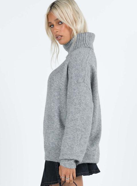 Oswin Turtleneck Sweater Grey Product Image