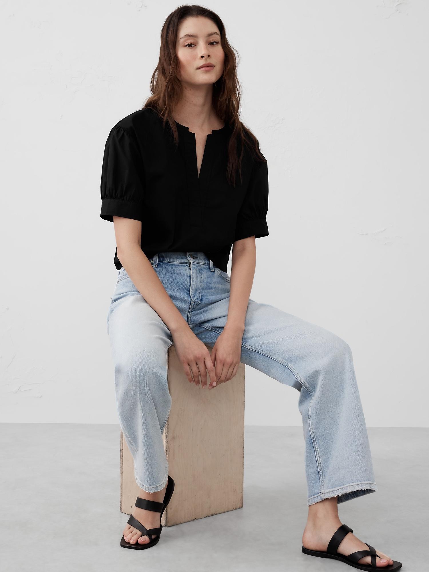 Puff-Sleeve Popover Top Product Image