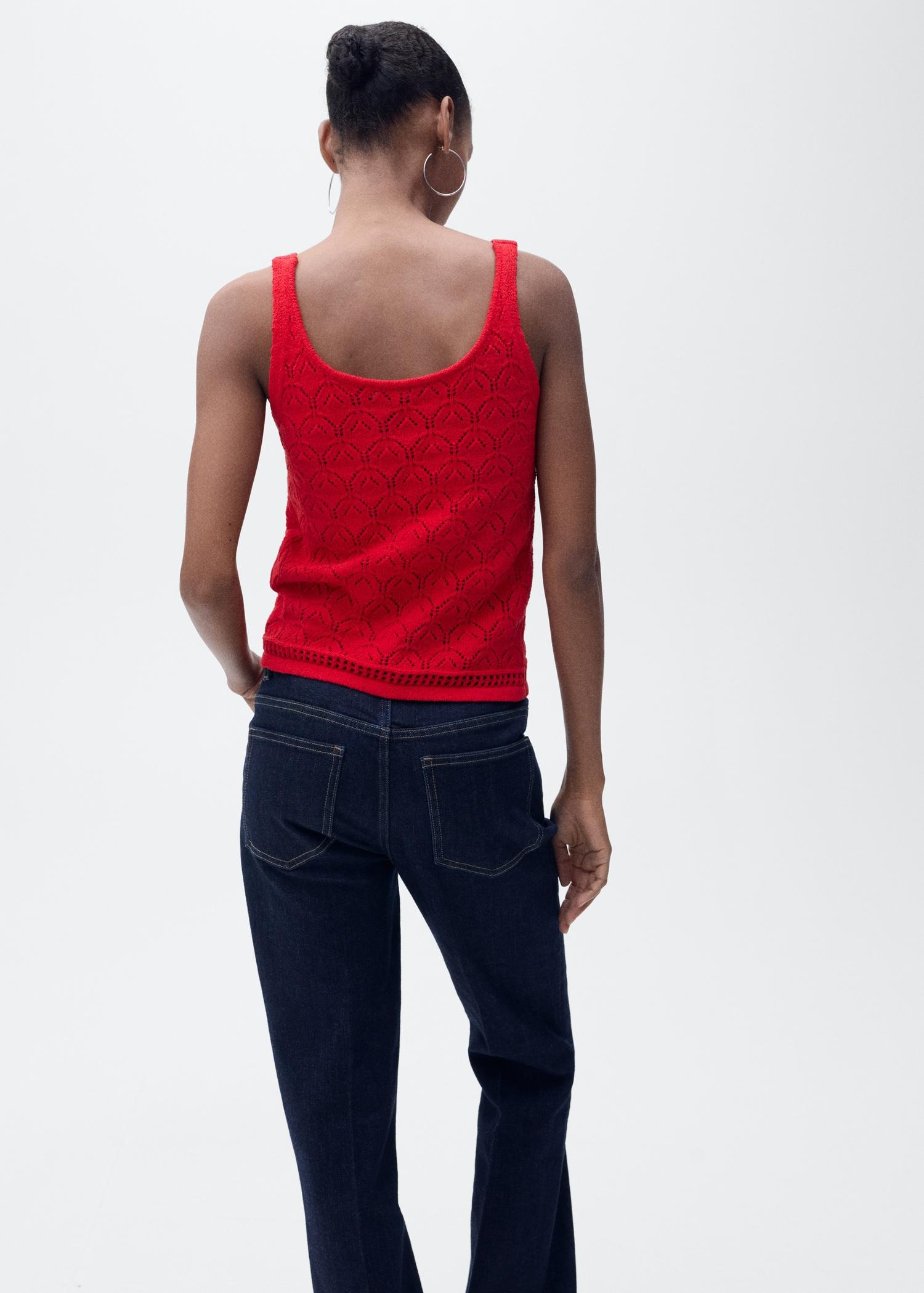 Openwork details knit top - Women | MANGO USA Product Image