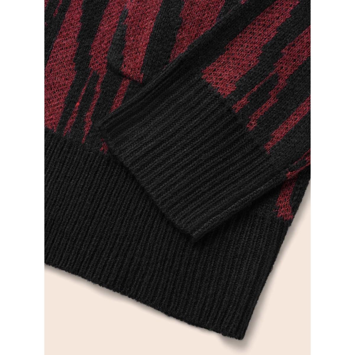 Plus Size Zebra Print Patched Pocket Cardigan Deepred Women Casual Loose Long Sleeve Everyday Cardigans BloomChic 14-16/1X Product Image