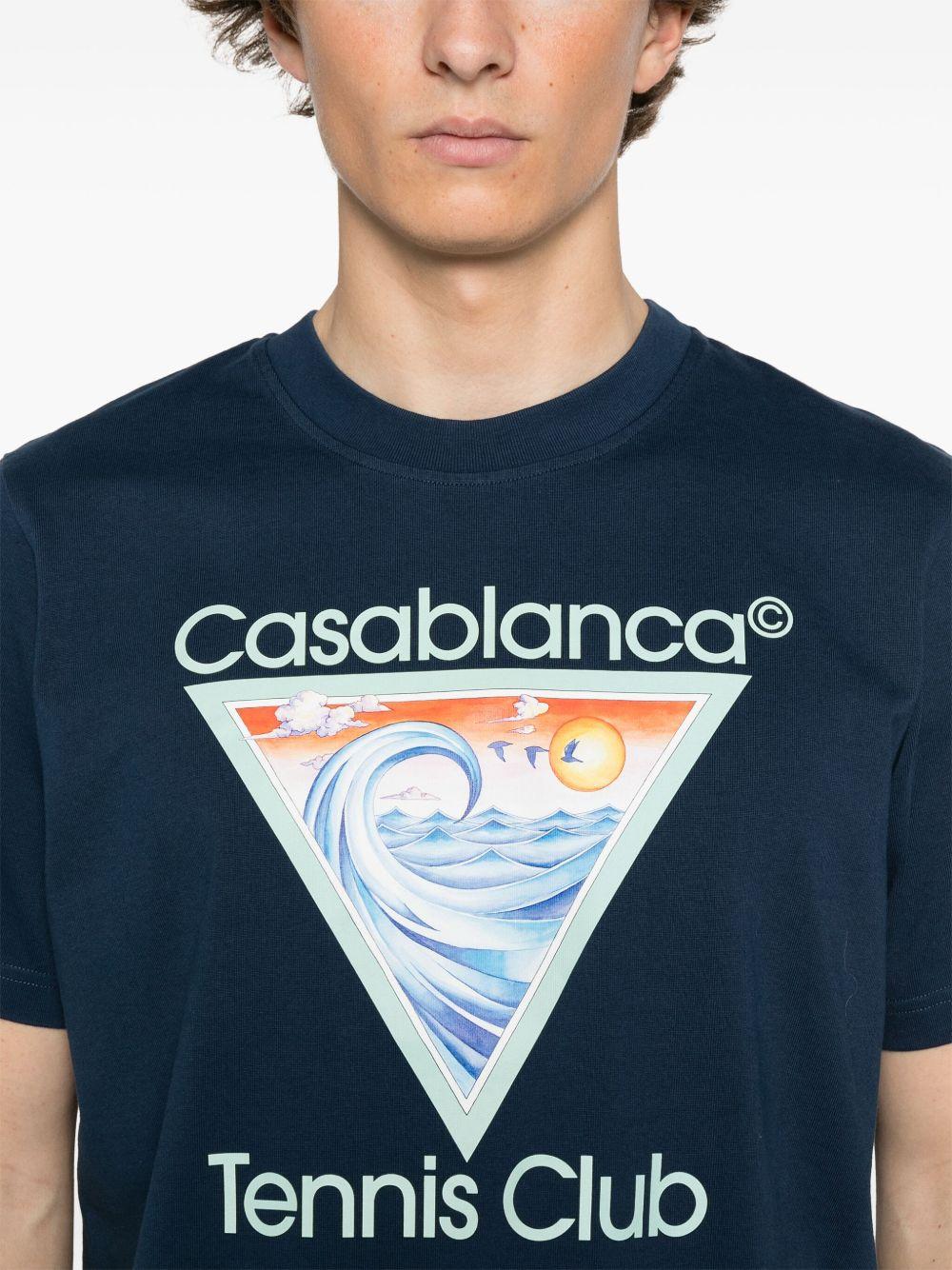 CASABLANCA Men's Tennis Club Icon Printed T-shirt In Blue Product Image