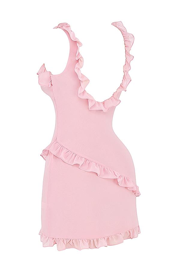 Tania  pink quartz ruffle mini dress Product Image