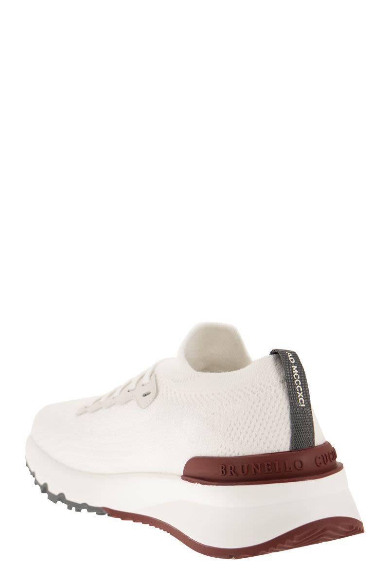 BRUNELLO CUCINELLI Cotton Knit Runners In White Product Image