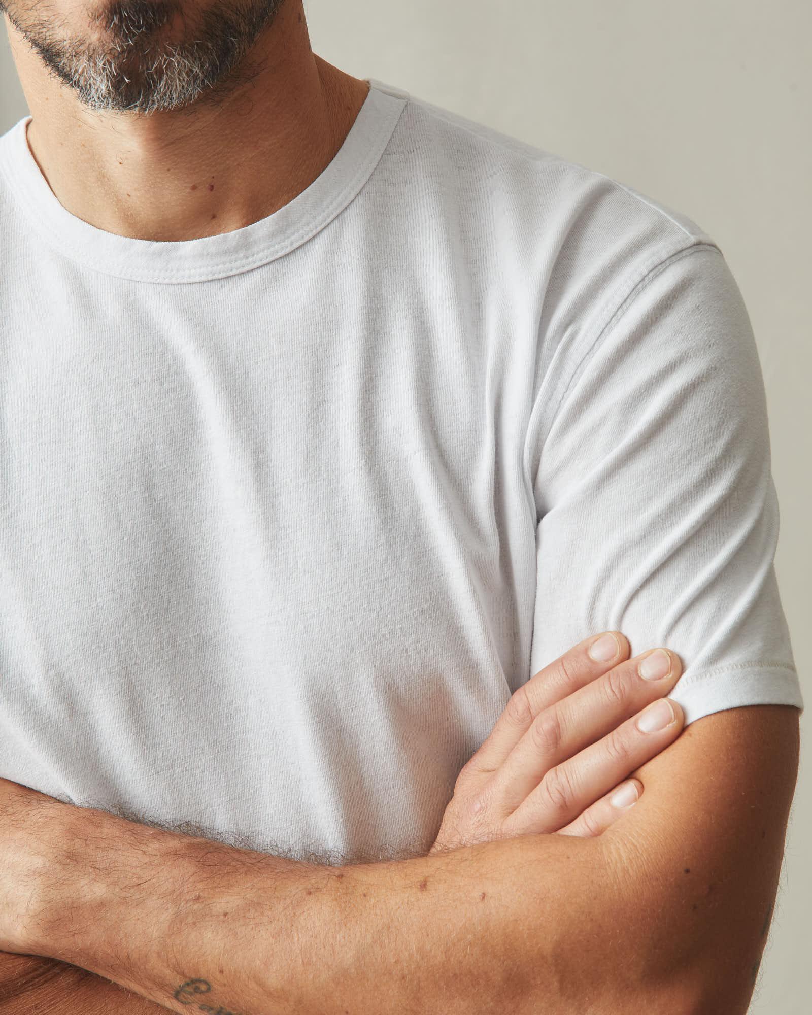 Men's Hemp Jersey Crew Tee - White Male Product Image