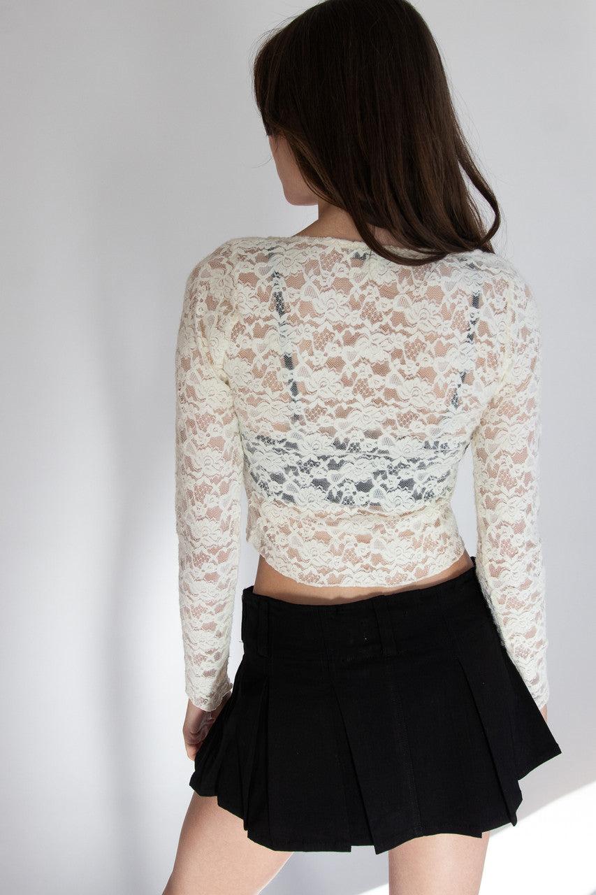 Rose Bud Lace Long Sleeve Top Product Image