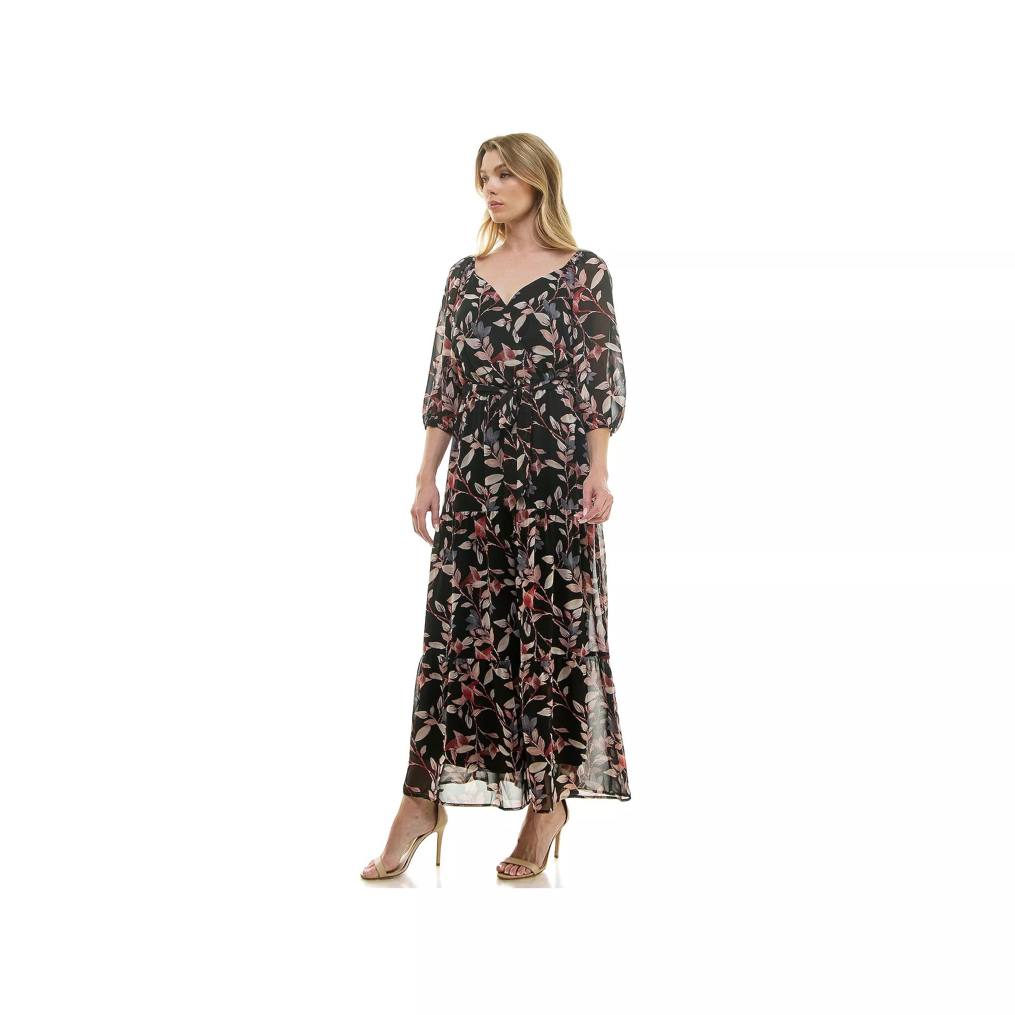 Women's Luxology Elbow Sleeve Tiered Maxi Dress,  Product Image