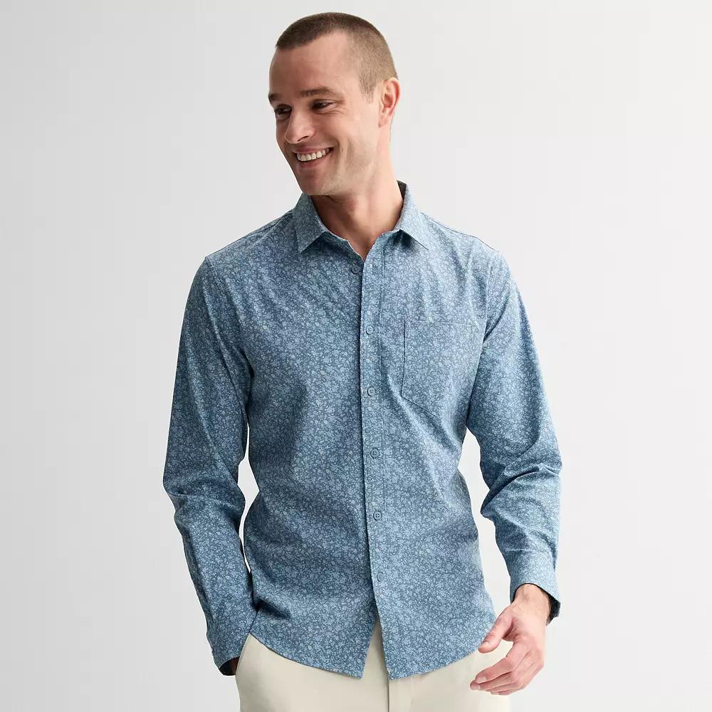 Men's FLX Slim Performance Untucked-Fit Button Down Long Sleeve Shirt,  Product Image
