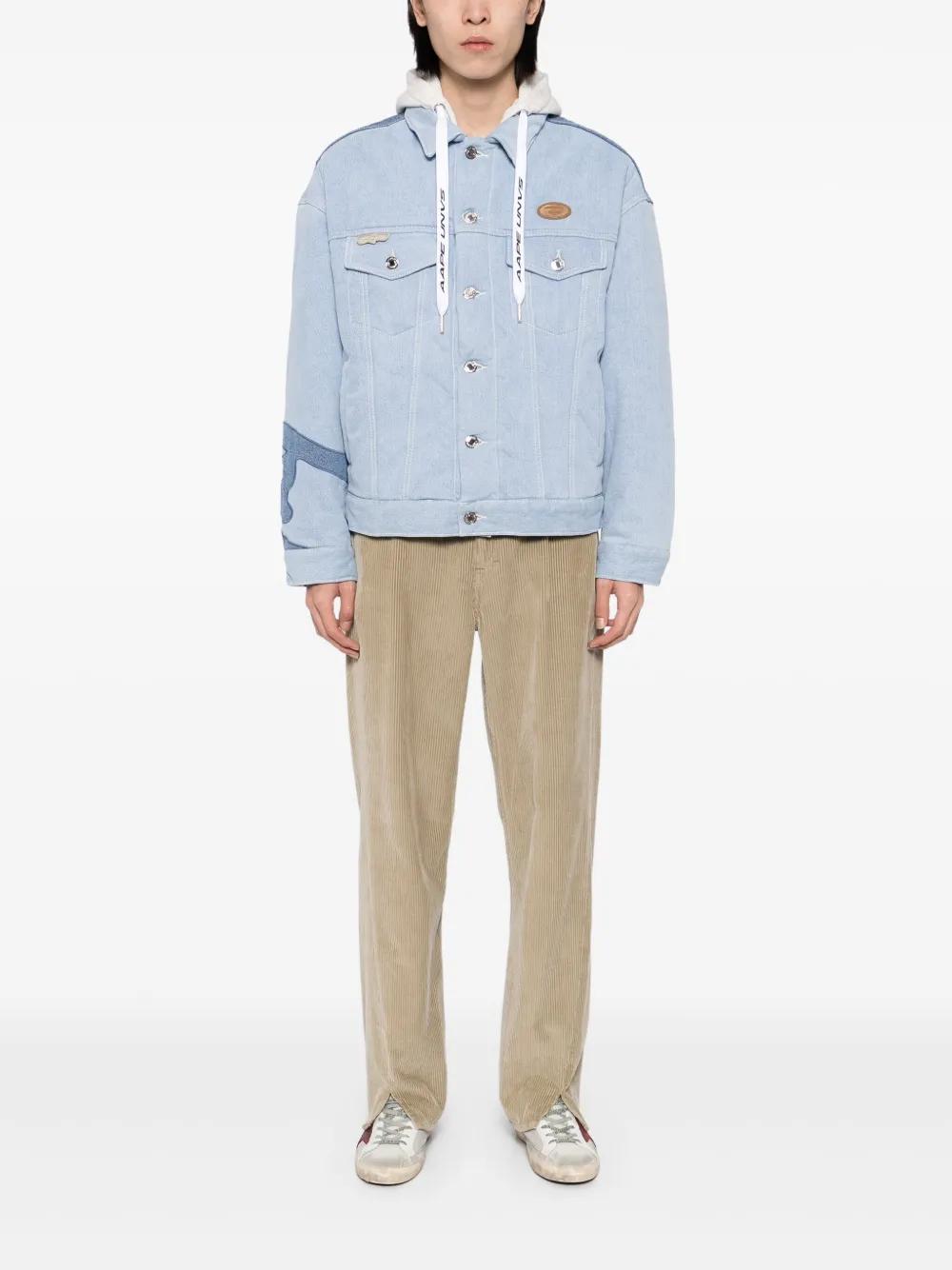 logo patched denim jacket Product Image