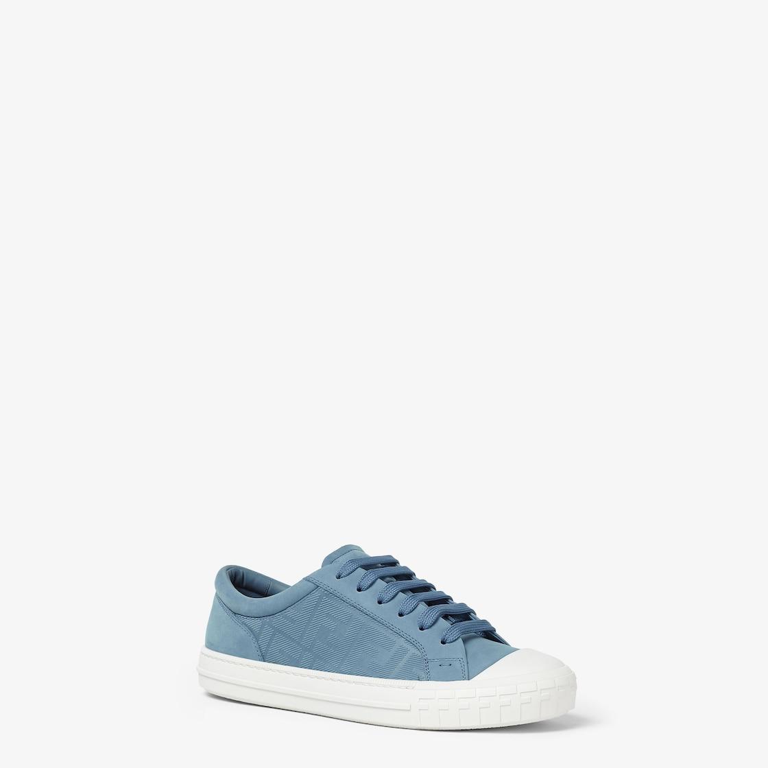 Domino sneakersLight blue nubuck leather low tops Product Image