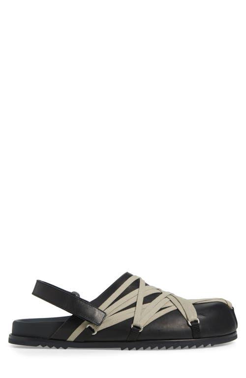 RICK OWENS Leather Loafers With Crisscross Detail In Black Product Image