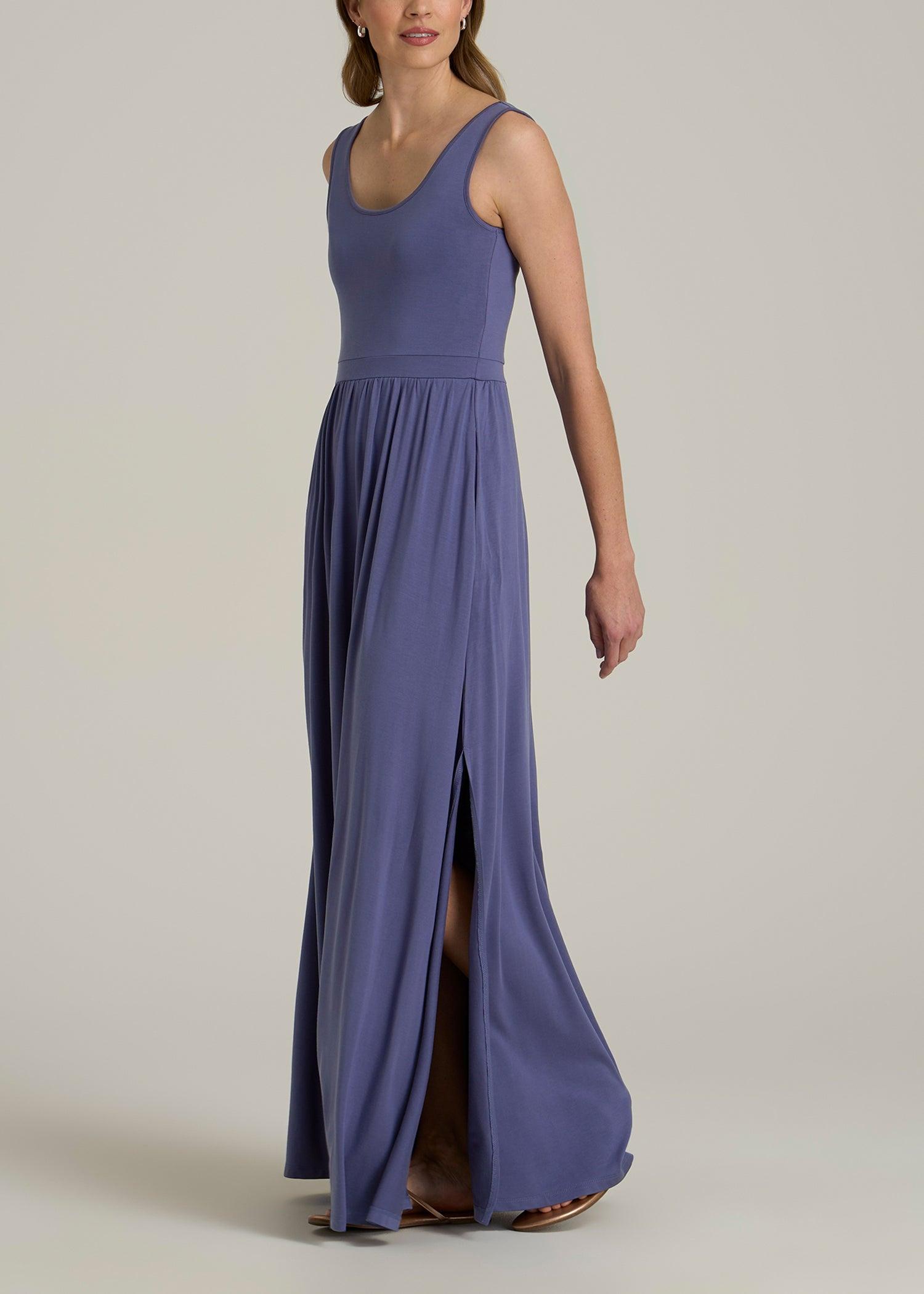 Jersey Tank Maxi Dress with Pockets for Tall Women in Future Dusk Female Product Image