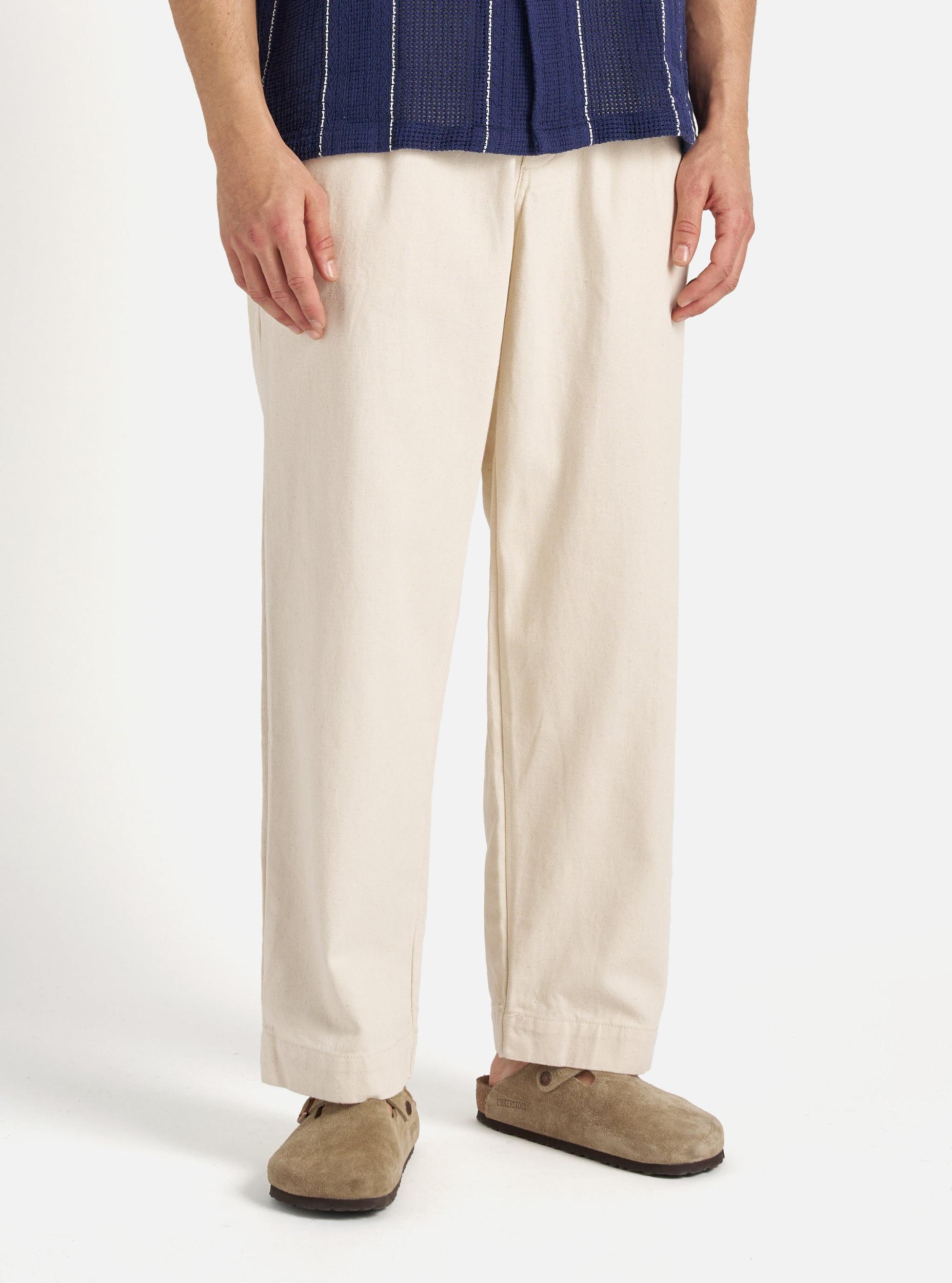Universal Works Duke Pant in Ecru Recycled Cotton Product Image