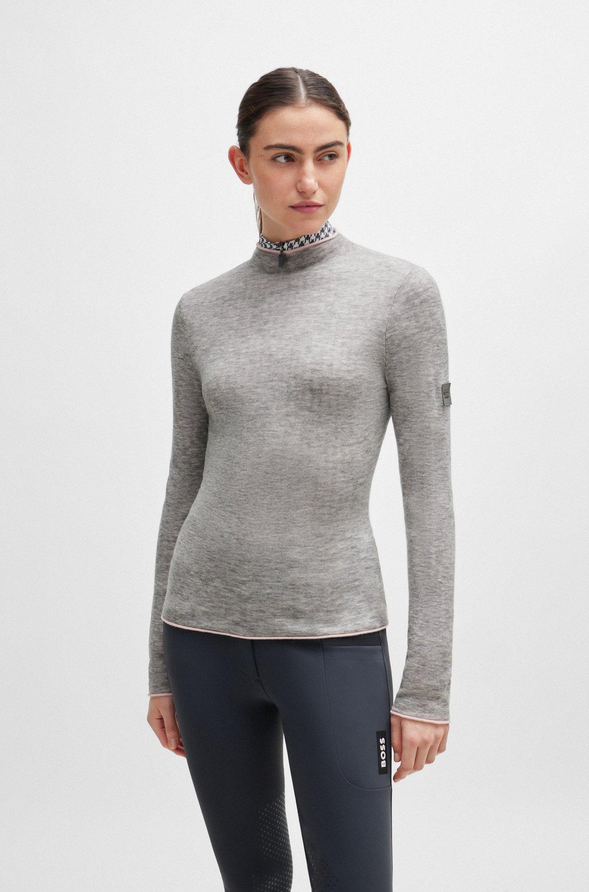 Equestrian soft-knit sweater with two-tone effect Product Image
