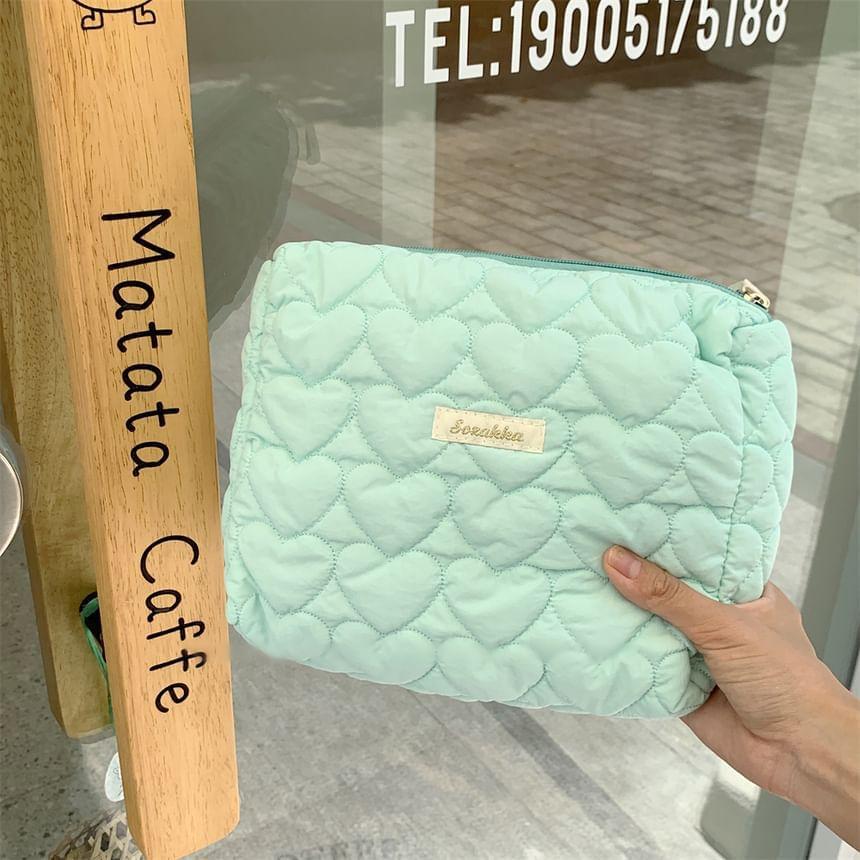 Lettering Applique Makeup Bag Product Image