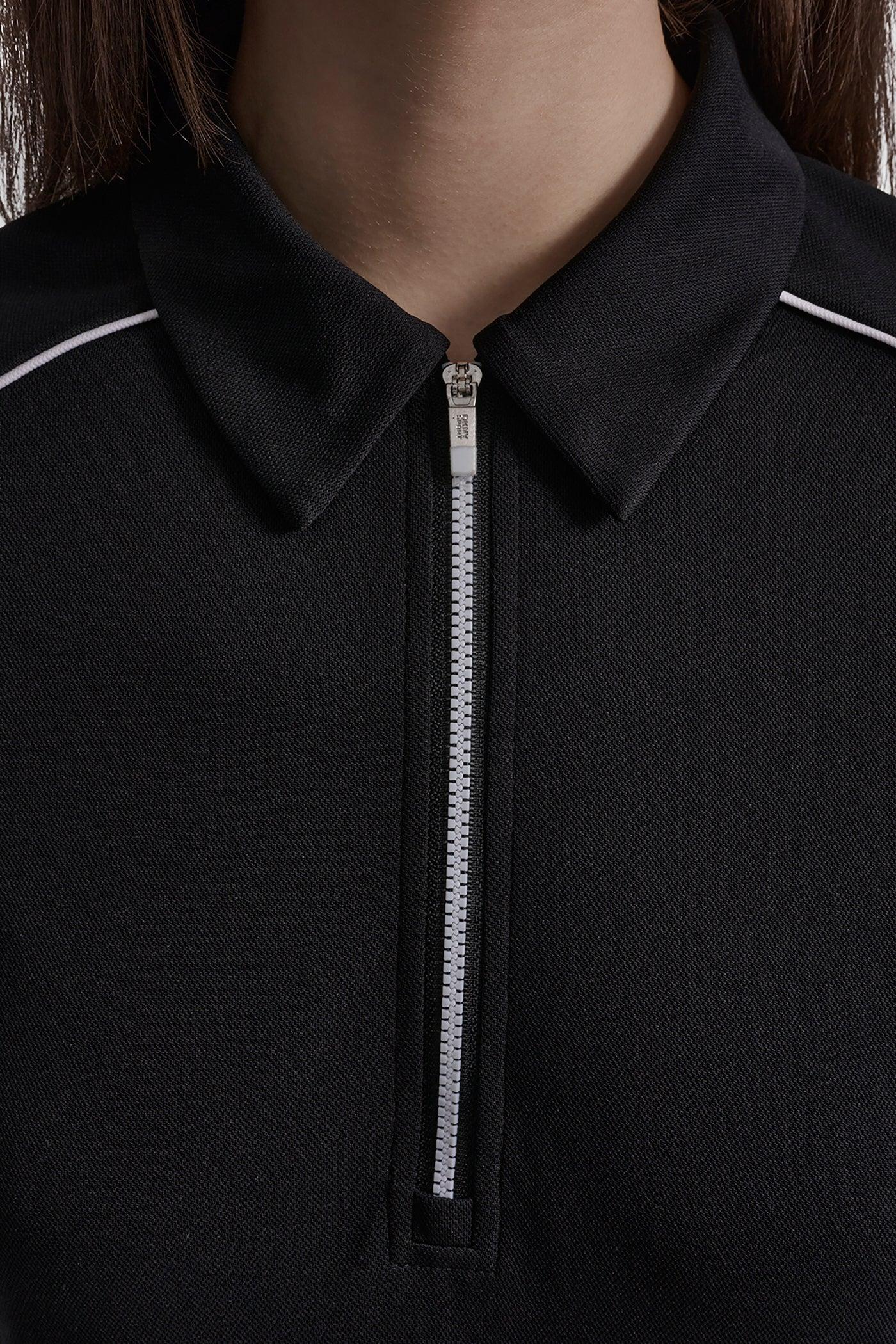HALF-ZIP POLO DRESS WITH CONTRAST PIPING Product Image