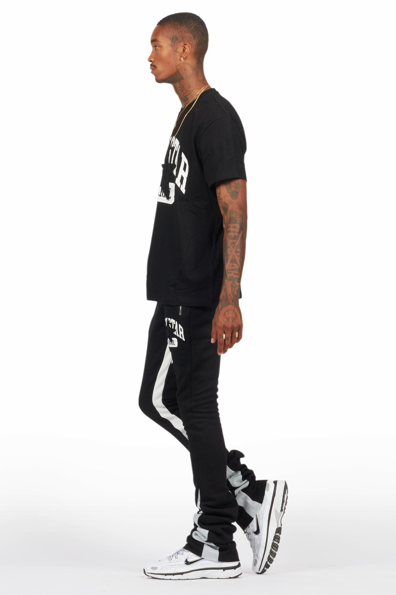 Mallor Black T-Shirt/Stacked Track Set Male Product Image