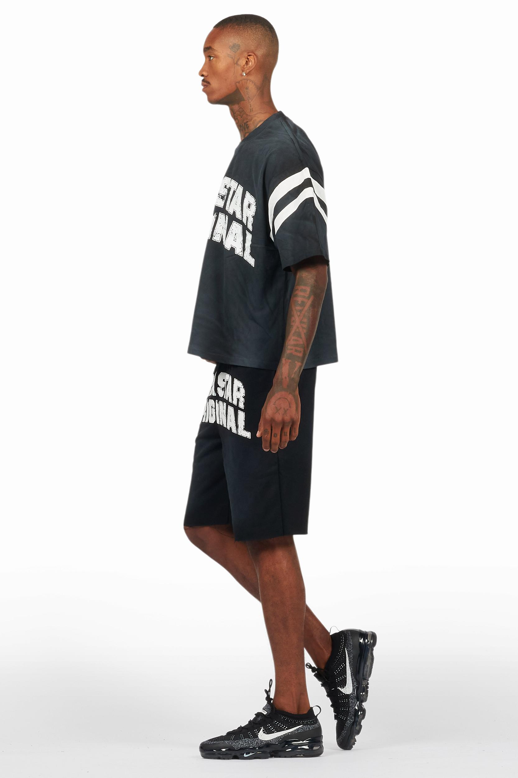 Tumo Black Crop Boxy Tee Short Set Male Product Image