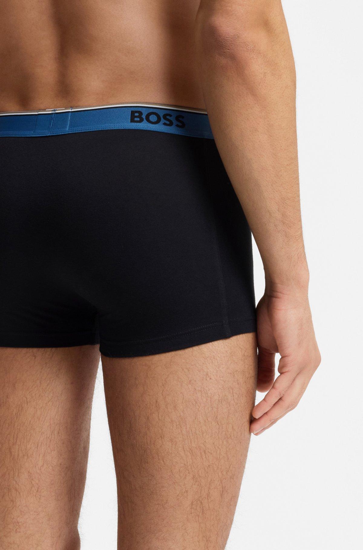 Three-pack of stretch-cotton trunks with logo waistbands Product Image