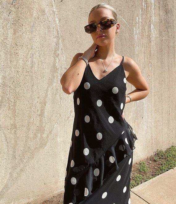 GB Cascading Polka Dot Midi Dress Product Image