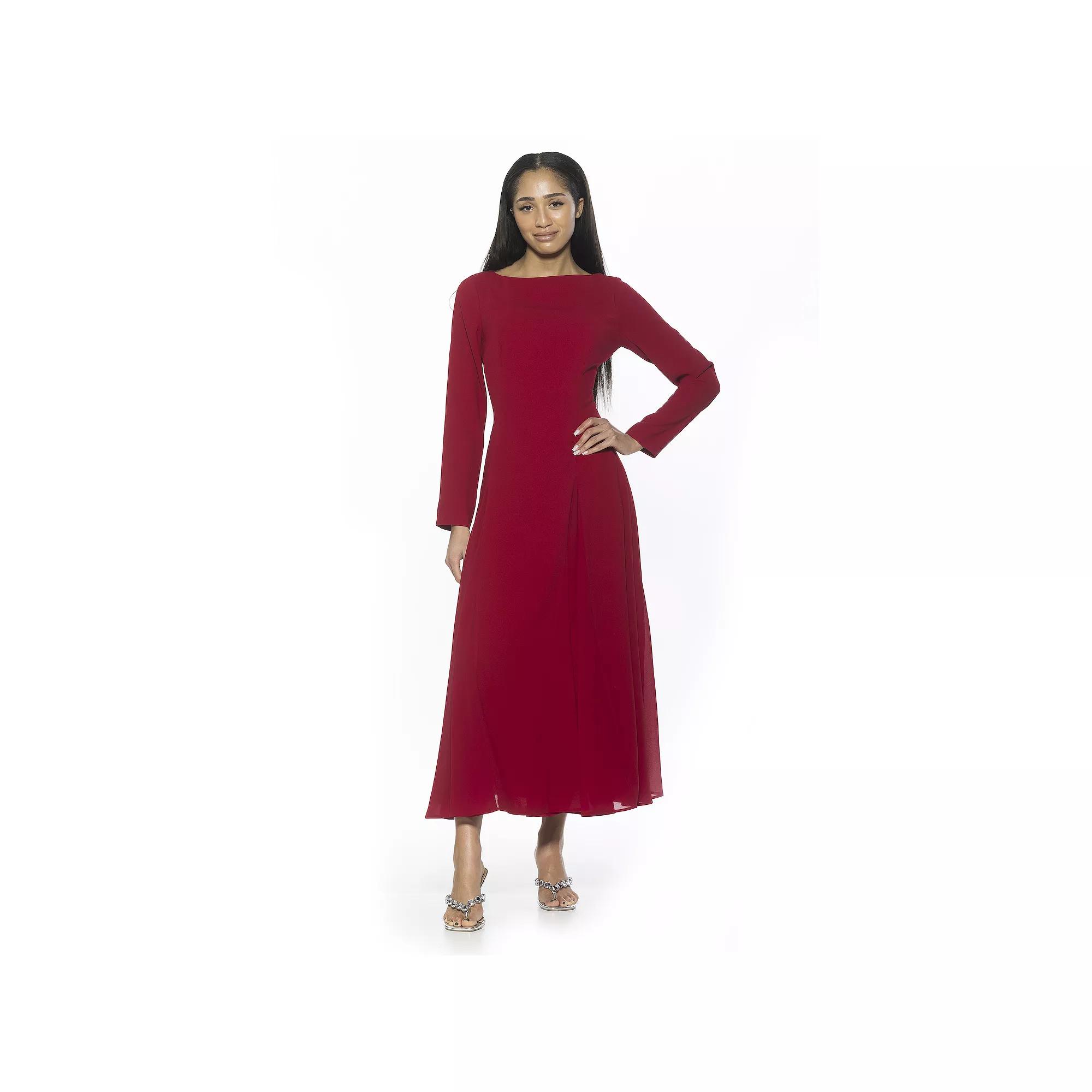 Women's ALEXIA ADMOR Elodie Crewneck Long Sleeve Midi Dress,  Product Image