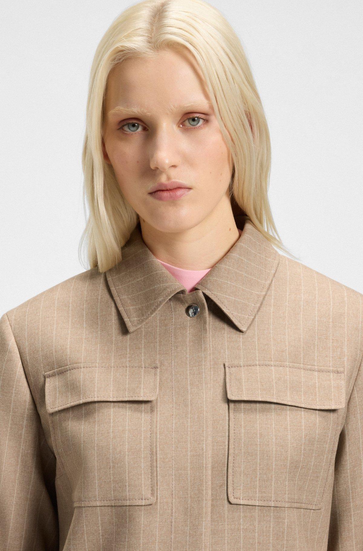 Relaxed-fit blazer in pinstripe flannel Product Image