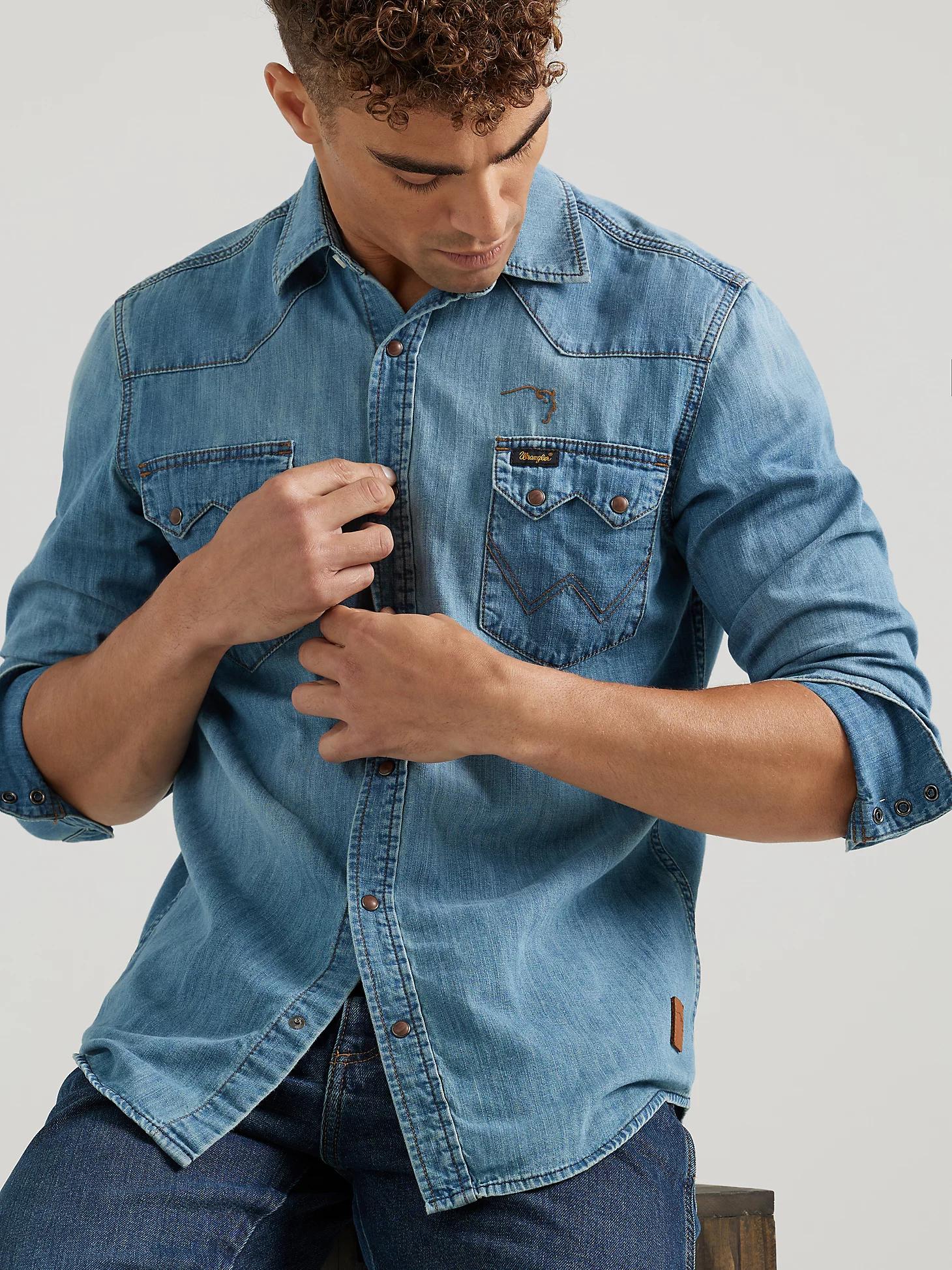 Wrangler x Buffalo Trace™ Men's Revival Shirt in Indigo Product Image