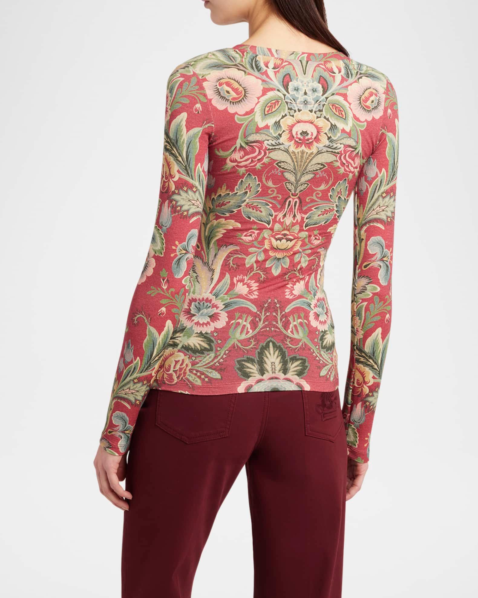 Floral Jersey Long-Sleeve T-Shirt Product Image