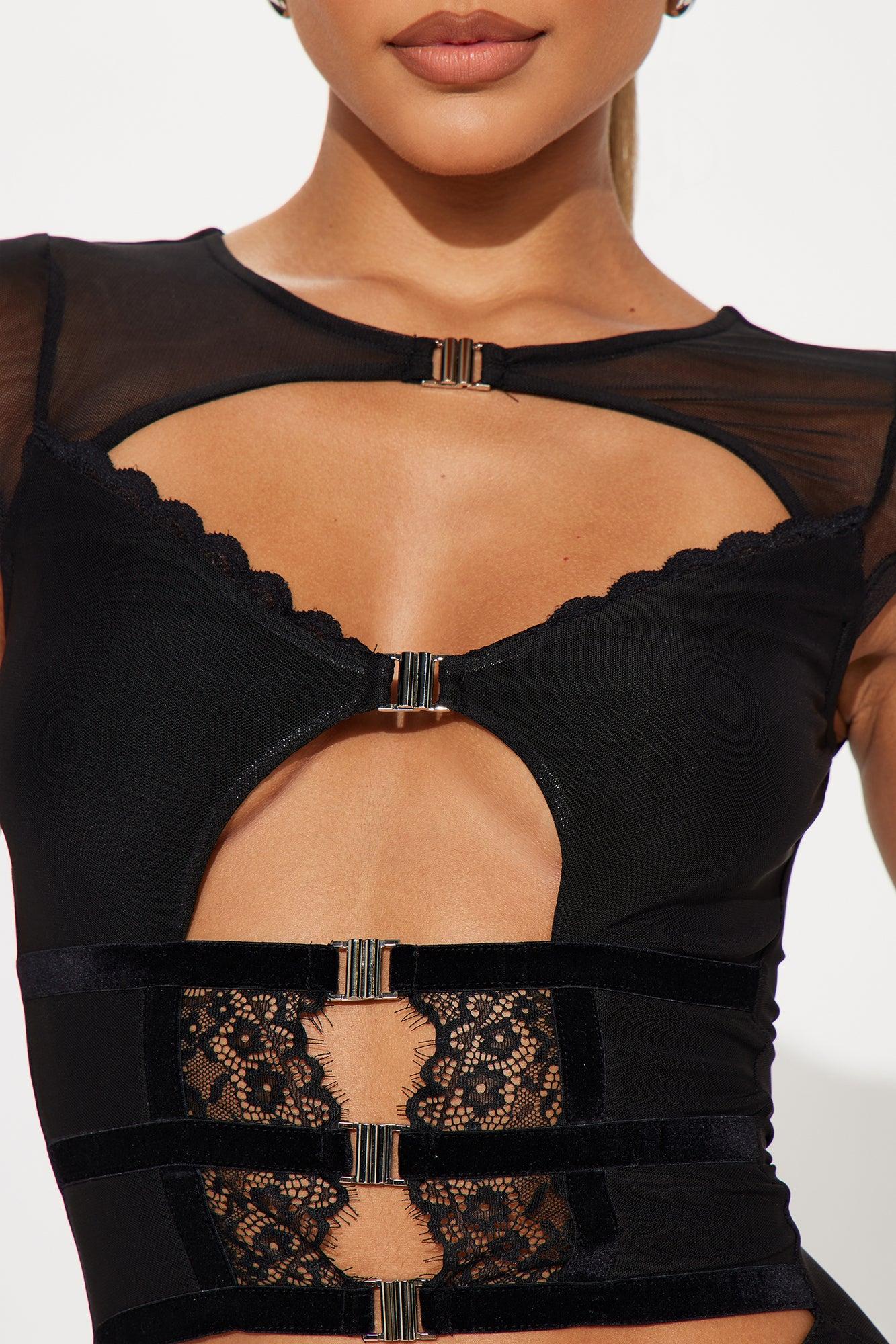 Main Character Mesh Romper - Black Product Image