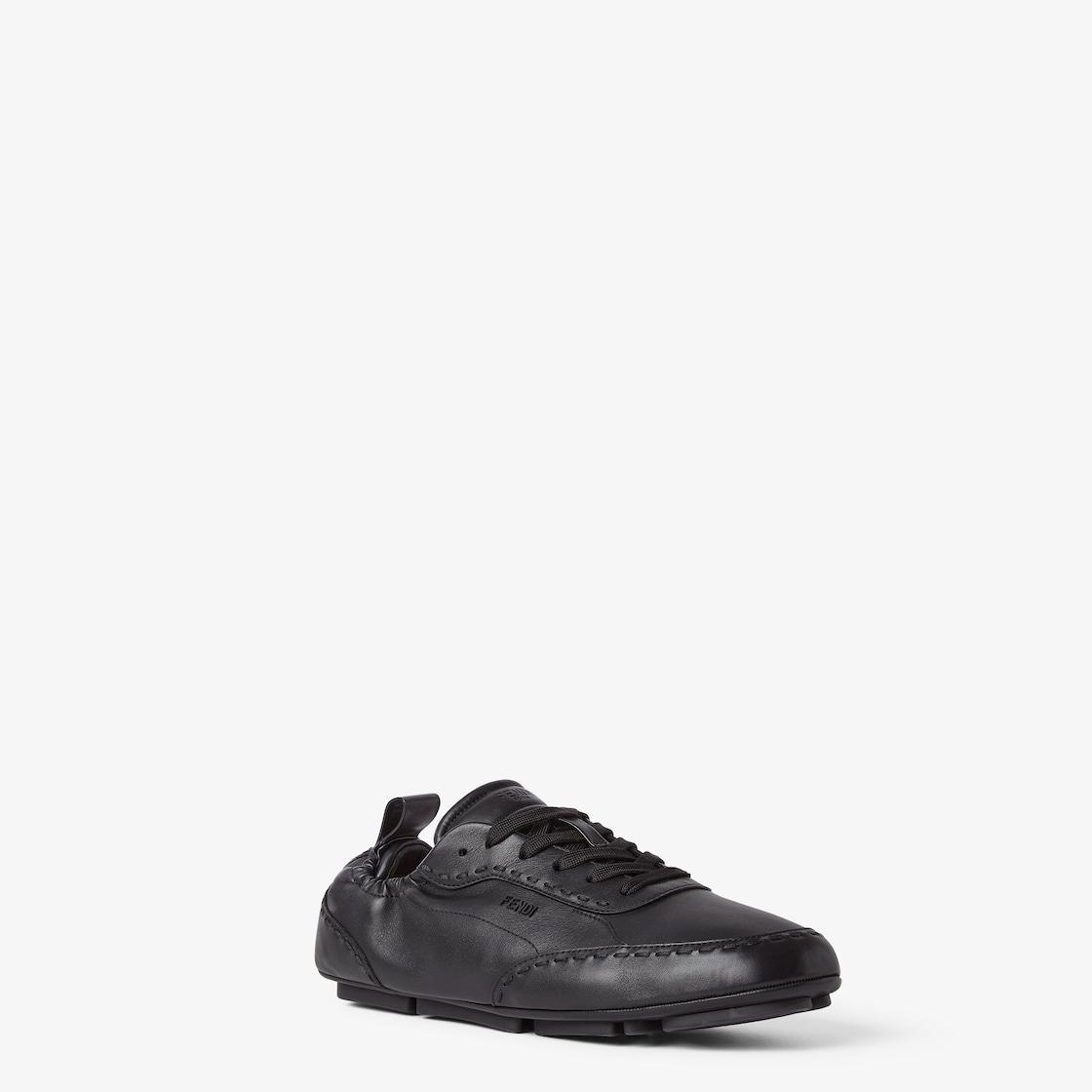 Fendi Fit sneakers Black leather low-tops Product Image