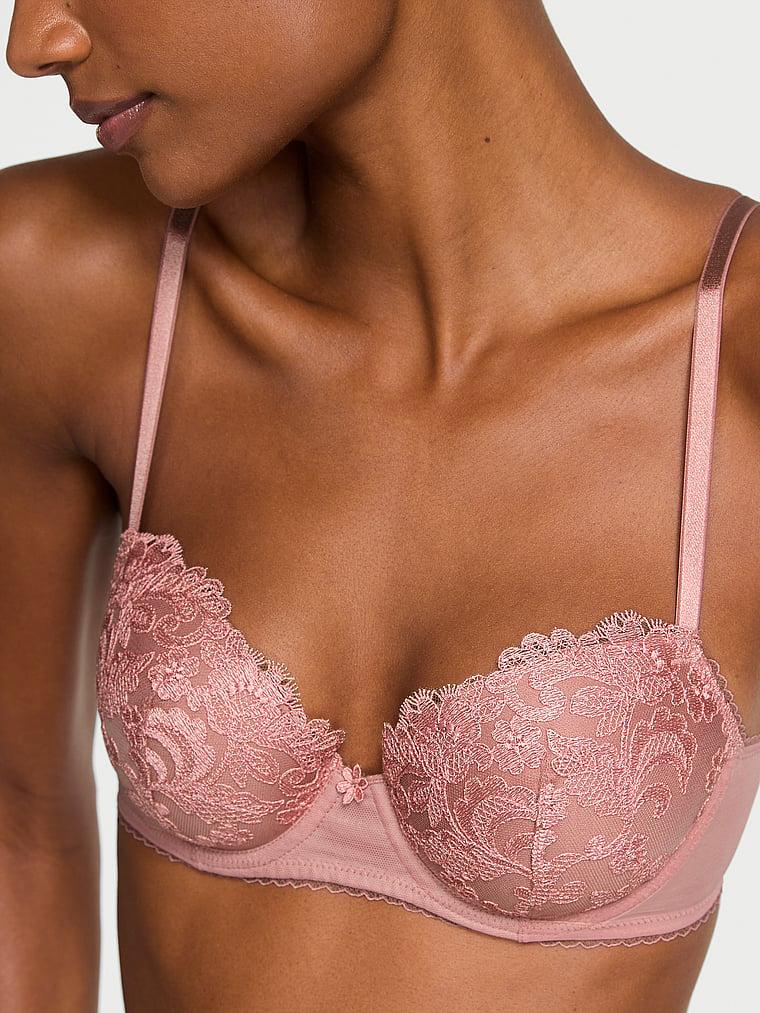 Vintage Blossom Embroidery Lightly Lined Demi Bra Product Image