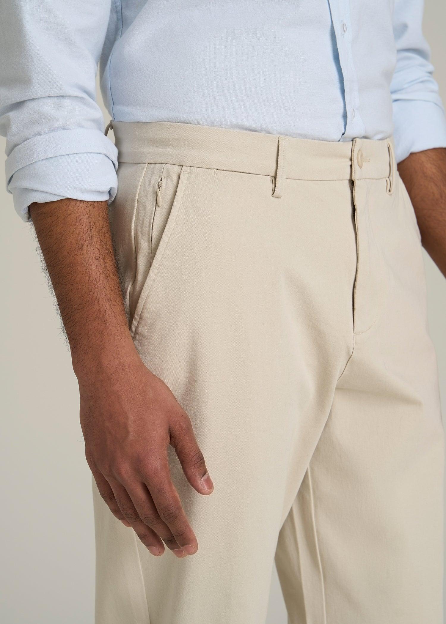 4 Way Stretch Commuter STRAIGHT Leg Chino Pants for Tall Men in Light Stone Male Product Image