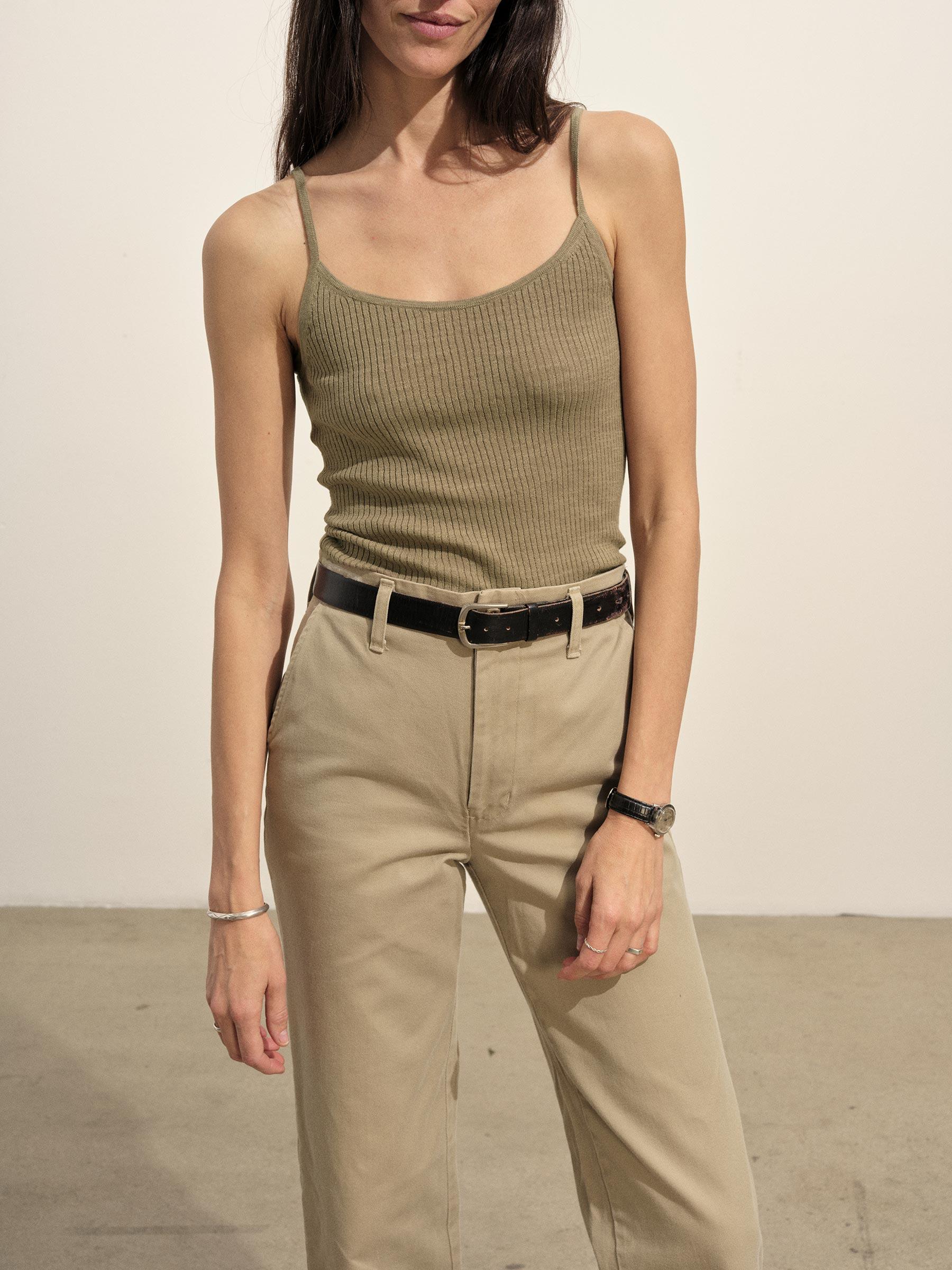 Willow Green Coastal Linen Camisole Product Image