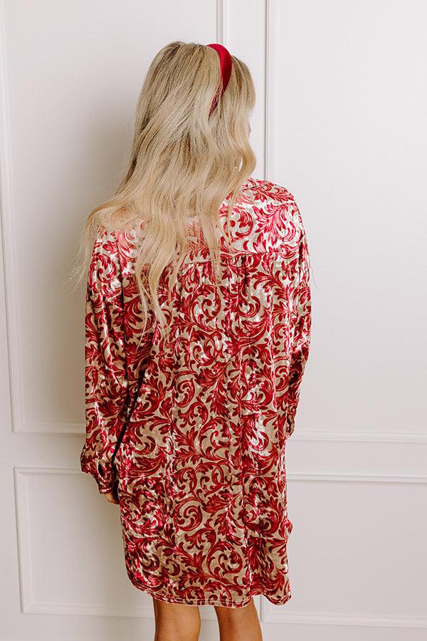 Feeling Luxurious Velvet Mini Dress in Wine Product Image