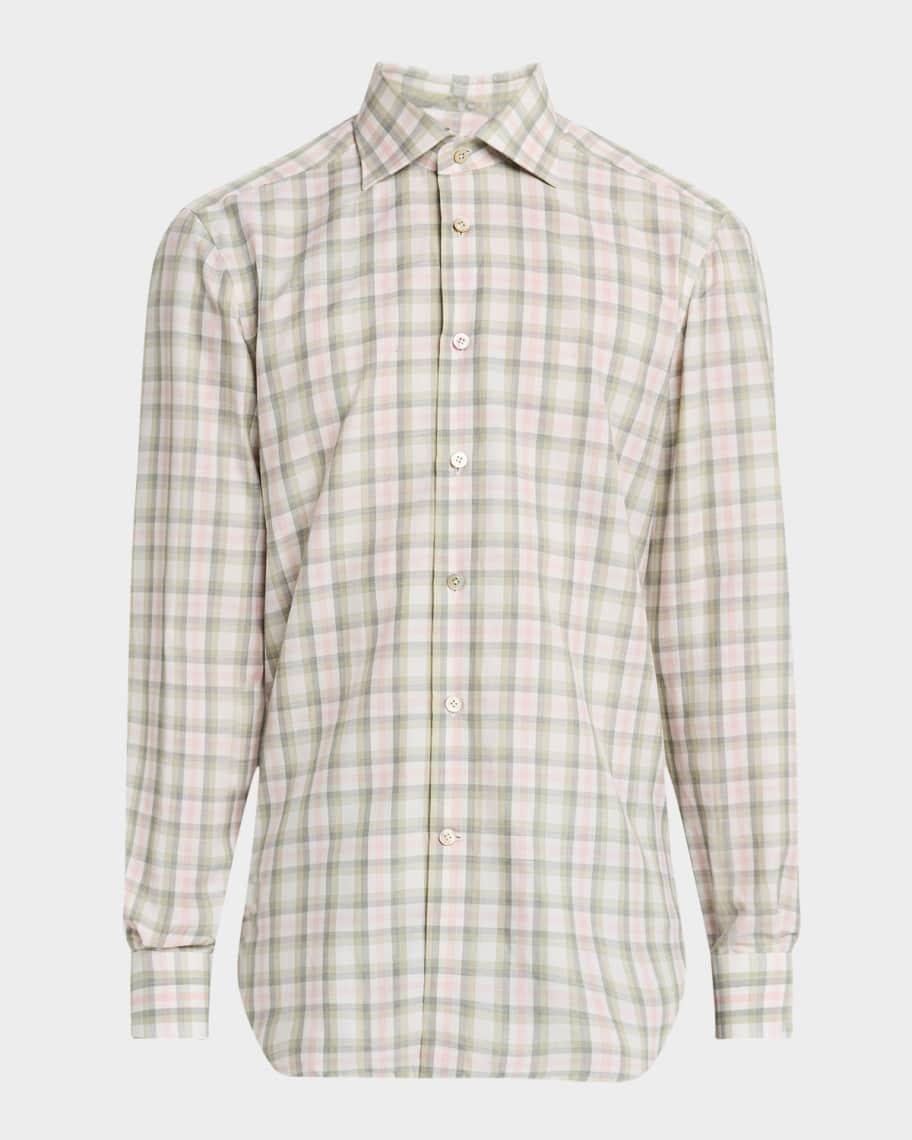 Men's Cotton Check Sport Shirt Product Image