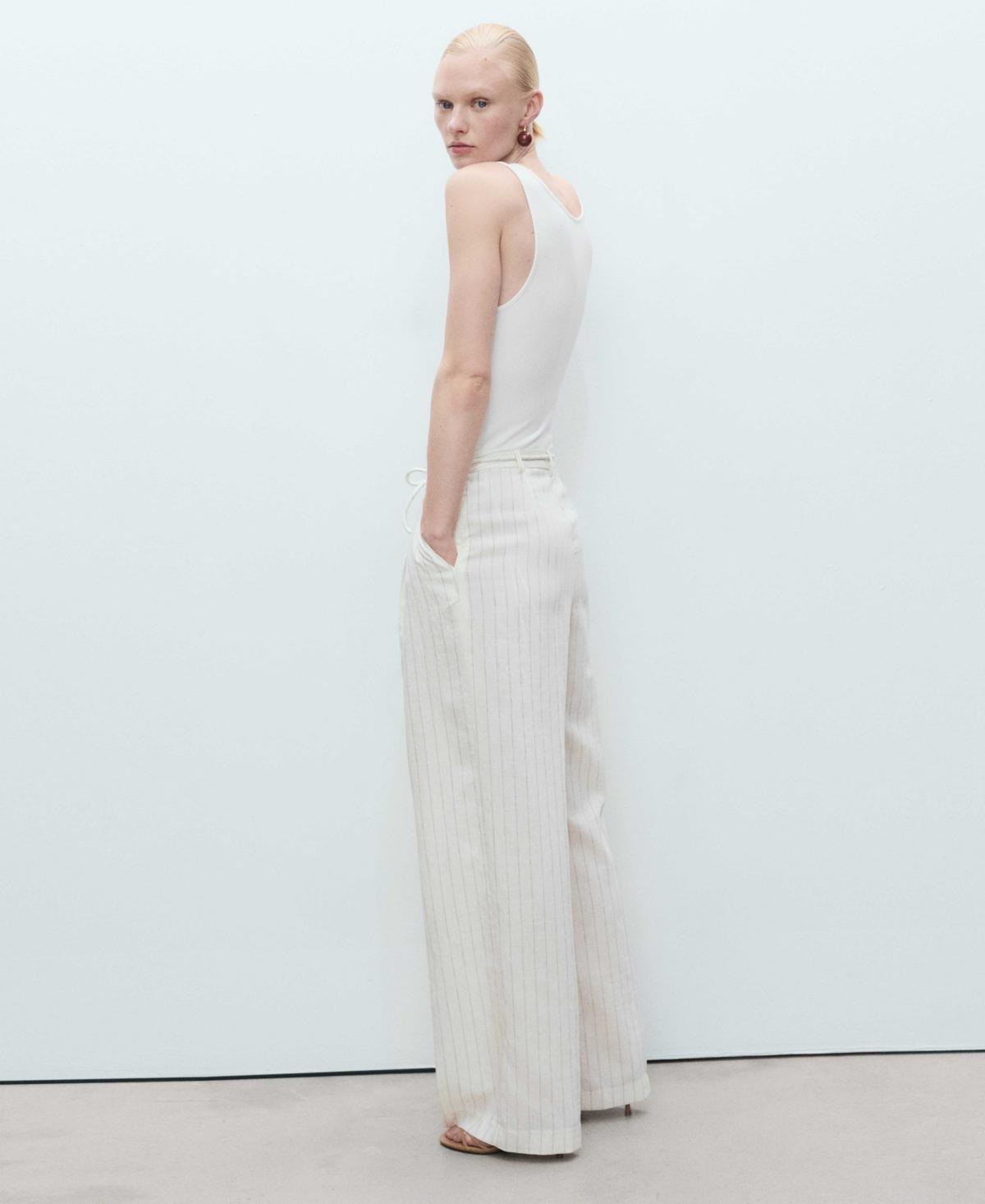 Striped combined knitted jumpsuit - Women | MANGO USA Product Image