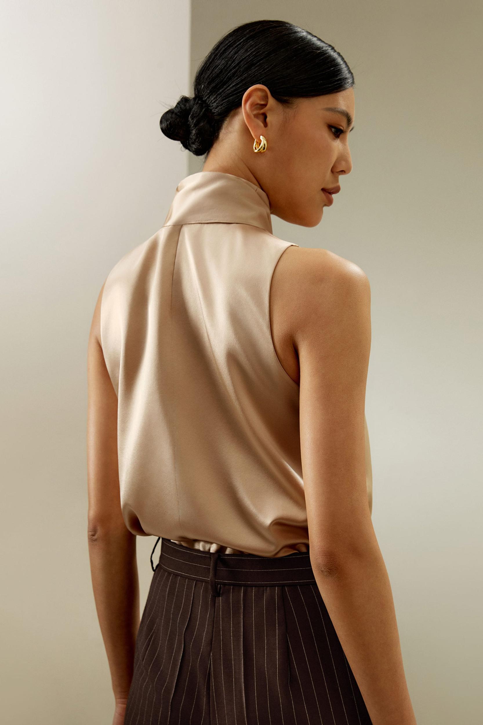 LILYSILK Silk Tank Tops - Womens - Chocolate Natural Silk - Exquisite Sleeveless Tops Petite L Product Image