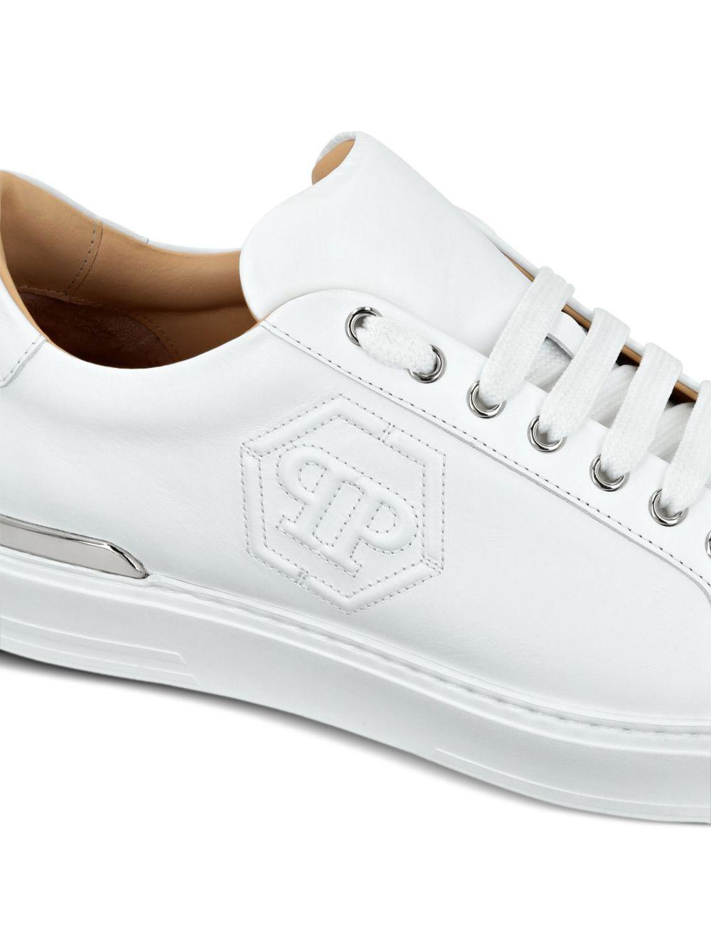 embossed leather sneakers Product Image