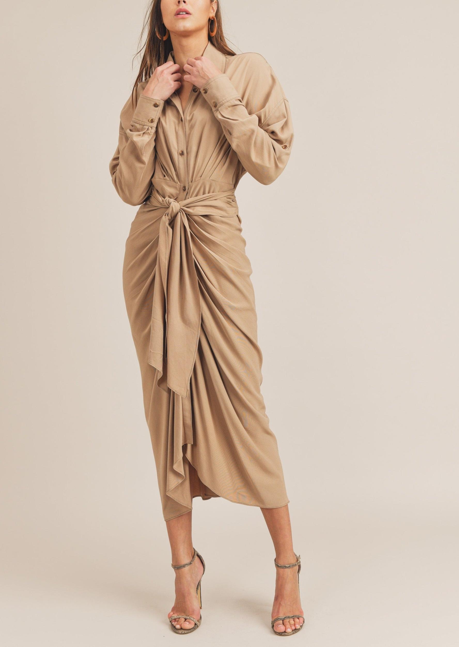 Elegant Shirt Midi Dress Product Image