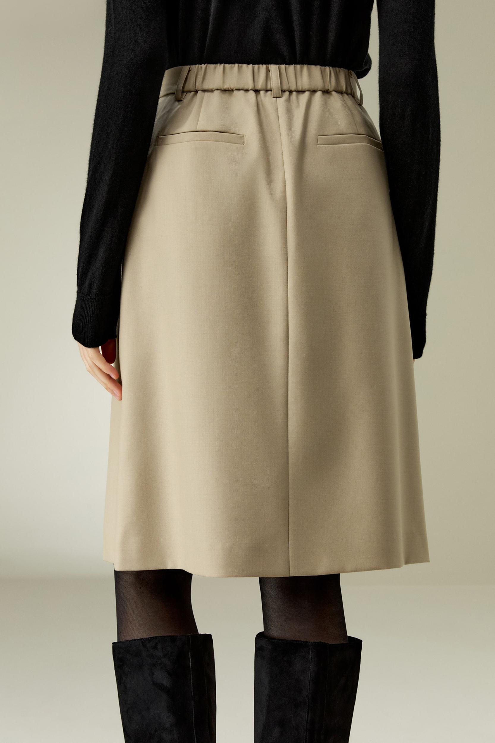 LILYSILK Womens Wool Skirt - Black Wool Silk - Perfect Wardrobe Staples Basic Style Bottoms 16 Product Image