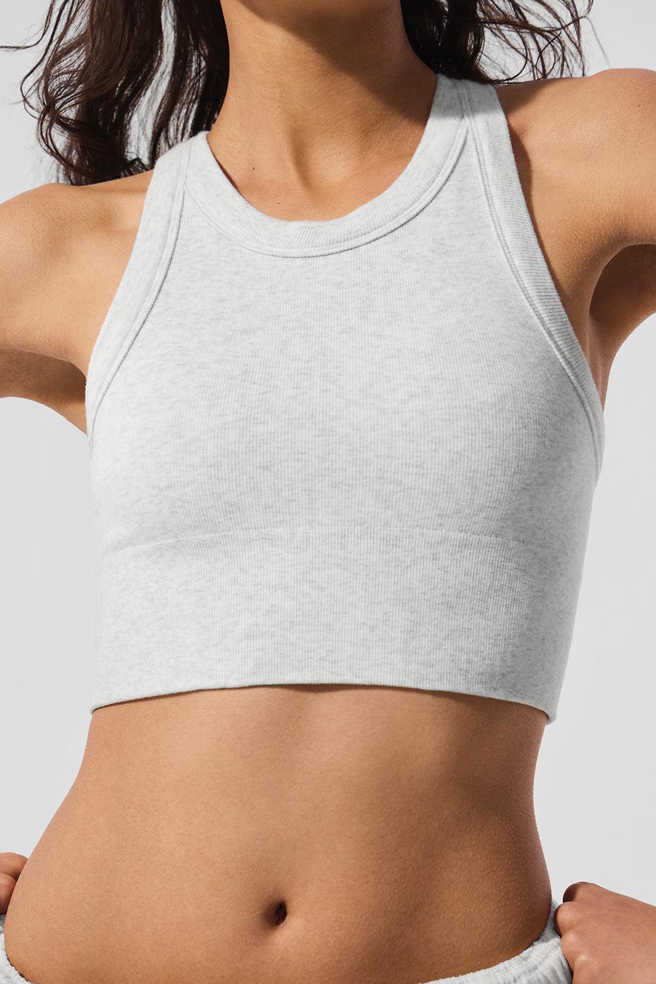 Seamless Delight High Neck Bra - White Heather Product Image