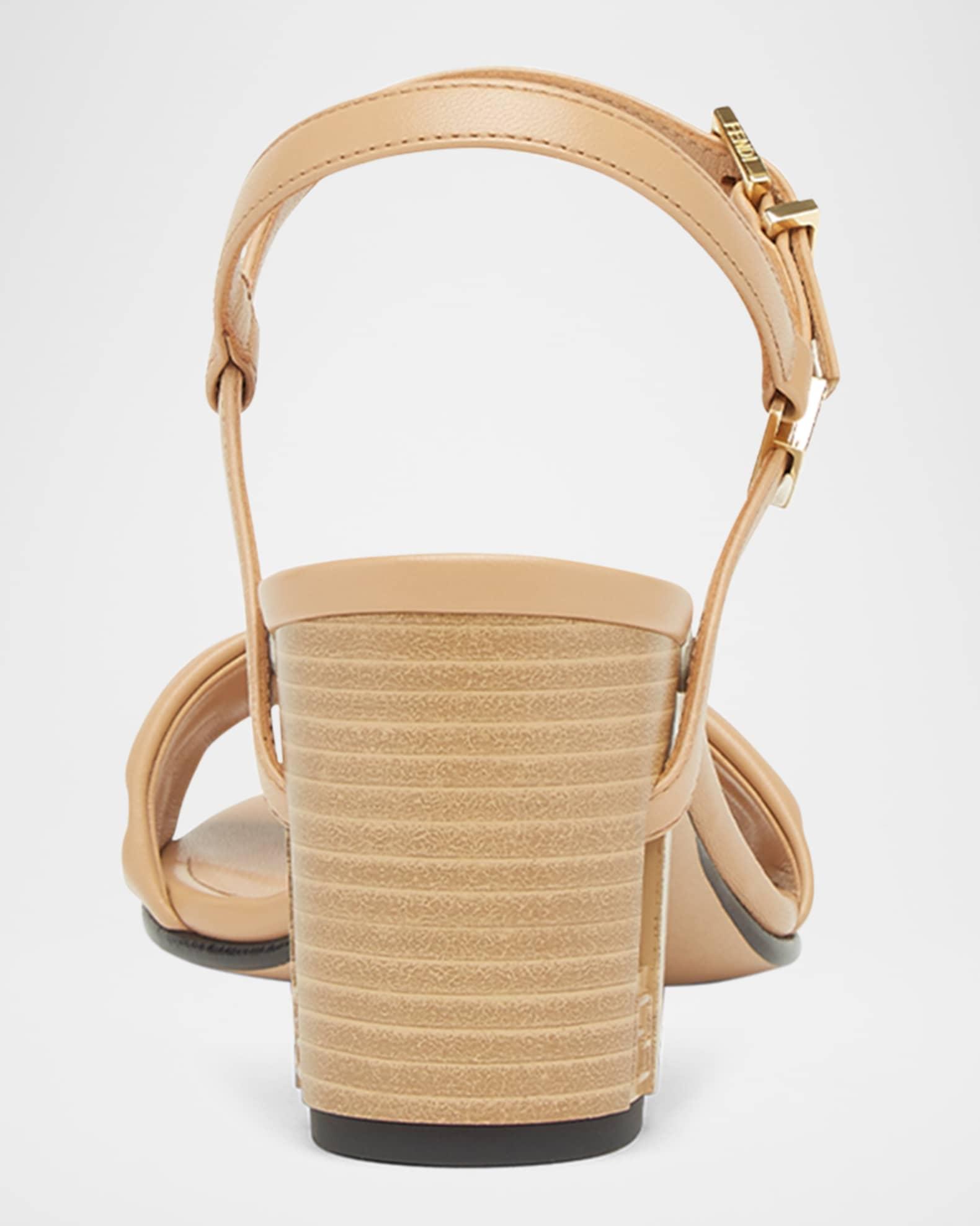 Delfina FF Leather Block-Heel Sandals Product Image