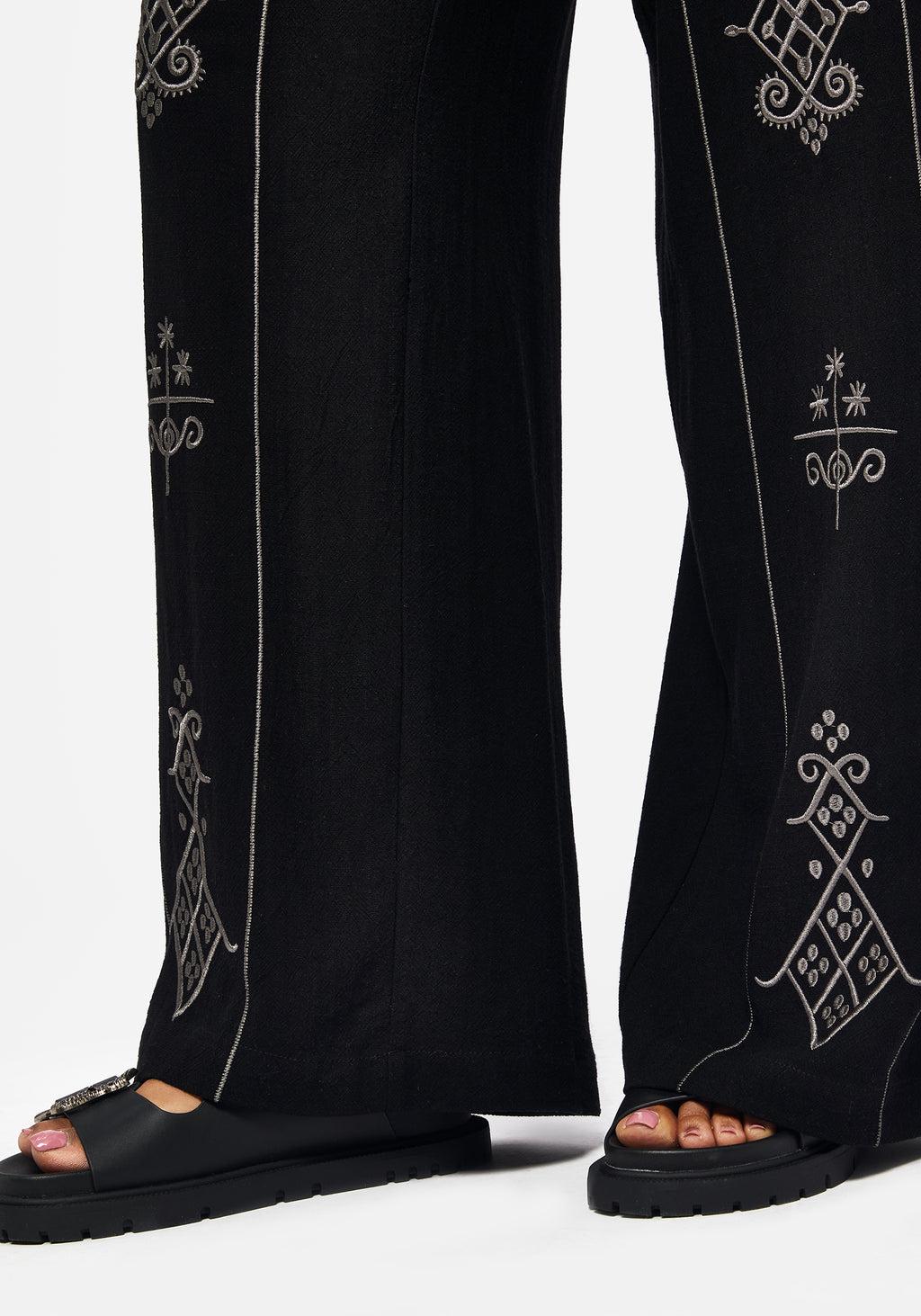 Merrymount Embroidered Wide Leg Trouser Product Image