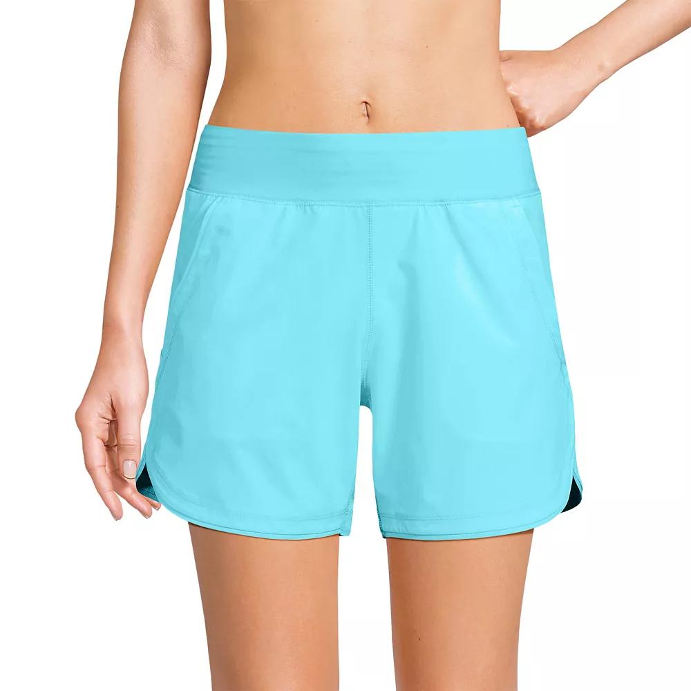 Women's Lands' End 5" Quick Dry Swim Shorts With Panty, Size: 12, River Blue Product Image