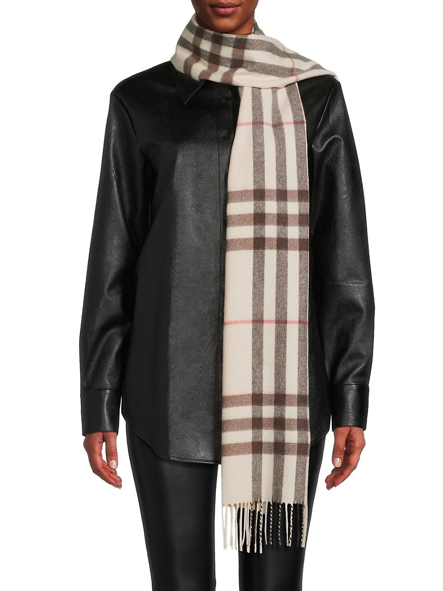 Mens Giant Check Cashmere Scarf Product Image